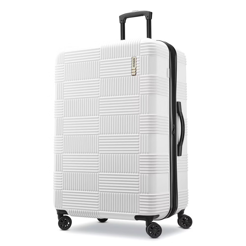 American Tourister NXT Hardside Large Checked Spinner Suitcase