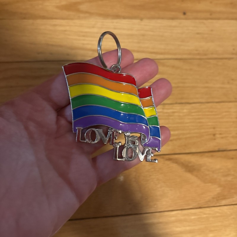 Harvey Lewis Rainbow Flag Love Is Love Keychain