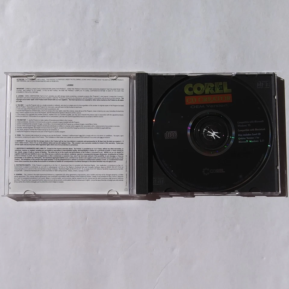 Corel CD Creator OEM Version 1996 for Windows 95 3.11 & Macintosh Vintage - Image 4 of 4