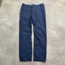 Tommy Hilfiger Chinos Mens 32" Tailored Fit Cotton Straight Leg Trousers, Navy