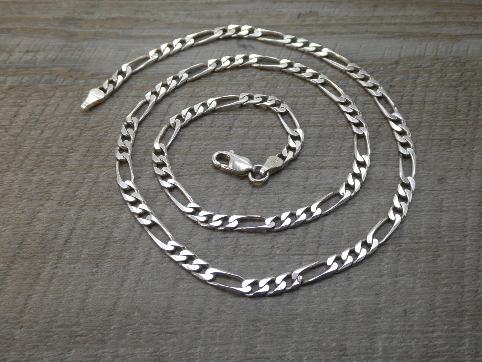 Hallmarked Solid Sterling Silver 21" Figaro Curb … - image 1