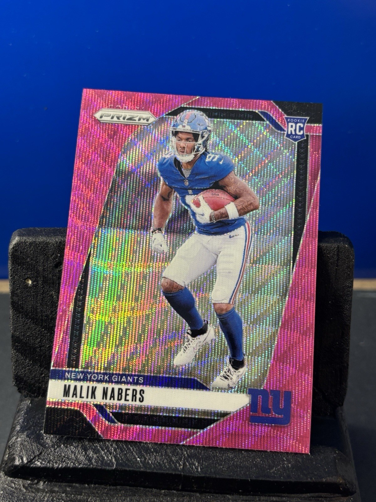 2024 Panini Prizm - Rookies Malik Nabers #370 Pink Wave Prizm (RC)