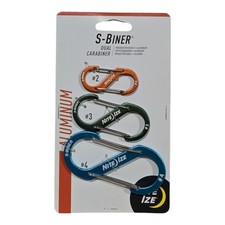 Nite ize Assorted S-Biner Keyring Aluminum Dual Carabiner Snap Hook 3 Size Pack