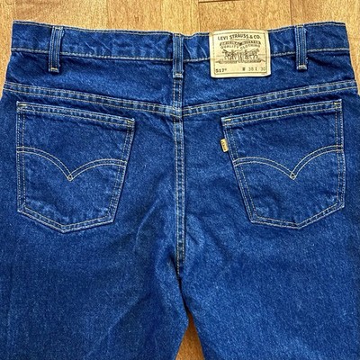 Vintage 80s Levis 517 Orange Tab Bootcut Jeans Made in USA Dark Wash 36x30 614