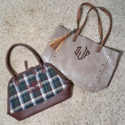 MarleyLilly Tote Bag AND Viv and Lou Purse Bag Monogrammed DJF DFJ Purses Bags