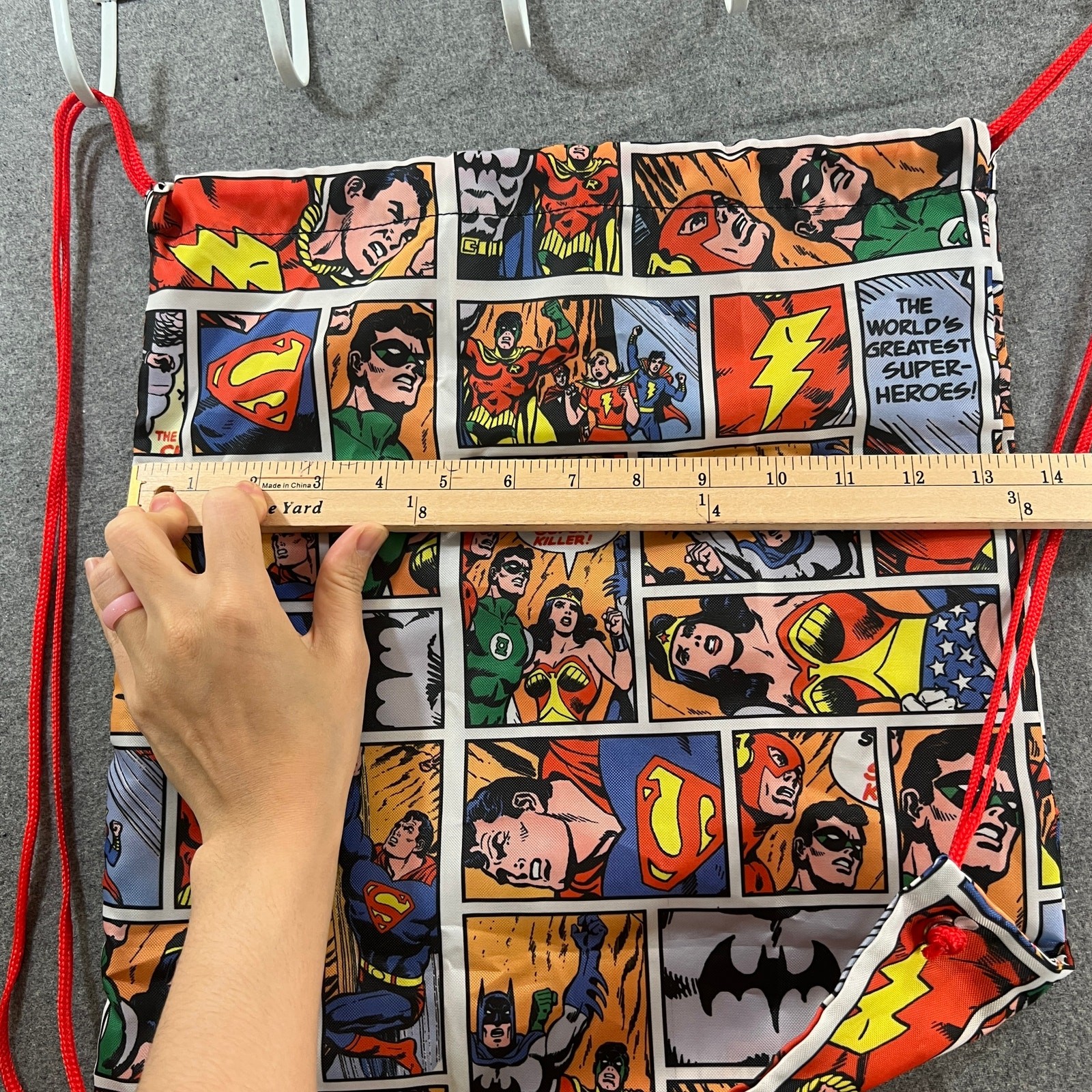 DC Comics Pull String Bag Backpack Multi Color - image 4