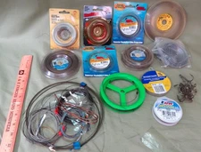 Group of Coated and Uncoated Various Size Wire Leader Material, Salt Water Use