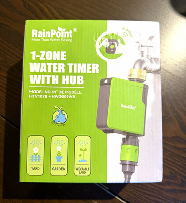 RainPoint 1-Zone App Control Tap/Hose Water Timer + Hub Wi-Fi HTV107B