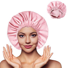 Shower Cap for Women, Large Waterproof Shower Bonnet