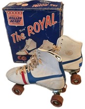 1975 Vtg Roller Derby THE ROYAL Leather Roller Skates Size 6 With Original Box