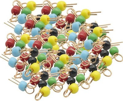 Black Yellow Blue Green Red Gold Tone PCB Test Point Pins 100Pcs Breadboard