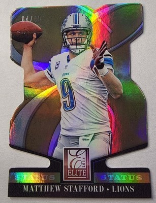 MATTHEW STAFFORD 2014 Panini Elite Status Gold Die-Cut Refractor /49 #34 LA Rams