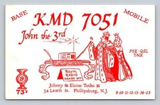 CB QSL/QSO KMD 7051 Phillipsburg, NJ, USA Vintage Royal King Queen Art