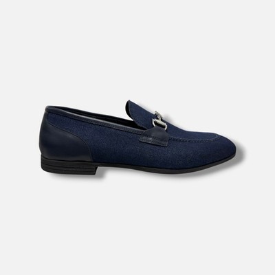 Cavalli Class Men's Blue Denim Bit Slip-On Loafers Shoes Size EU:43 US:10
