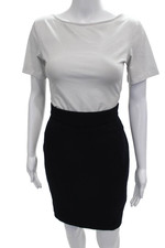 Moschino Cheap & Chic Women Black Straight Pencil Mini Skirt Size 10