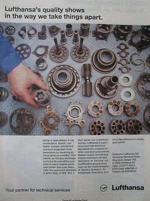 12/1989 PUB LUFTHANSA GERMAN AIRLINES TECHNISCHER DIENST ORIGINAL ANZEIGE
