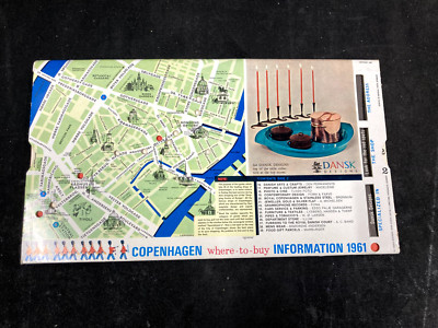 1961 COPENHAGEN WHERE TO BUY INTERACTIVE PRACTICAL INFORMATION MAP