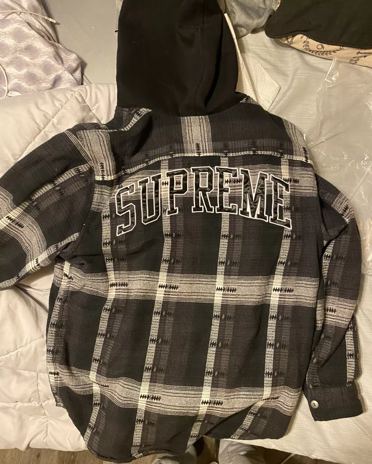 Sweat à capuche Supreme en flanelle jacquard