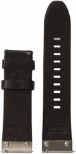 NEW DIESEL 24 MM GUNMETAL GRAY GENUINE LEATHER FULL GUARD WATCH STRAP,BAND