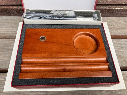 NOS SHEAFFER MP19 DESK SET P35 PRELUDE FOUNTAIN PEN MAPLE BASE - Picture 2 of 4