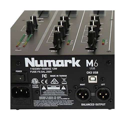 Numark M6 USB - 4-Channel DJ Mixer with Built-In Audio Interface, 3-Band EQ, ... - Picture 8 of 9