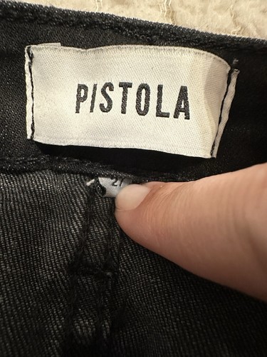Pistola Jeans Women's 27 Black Mid Rise Ankle Length Boot Cotton Blend EUC - Picture 6 of 9