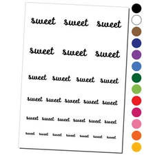 Sweet Text Cursive Temporary Tattoo Water Resistant Fake Body Art Set Collection