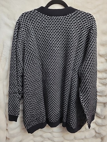 Karen Scott 3X Button Henley Black Sweater - Picture 3 of 3