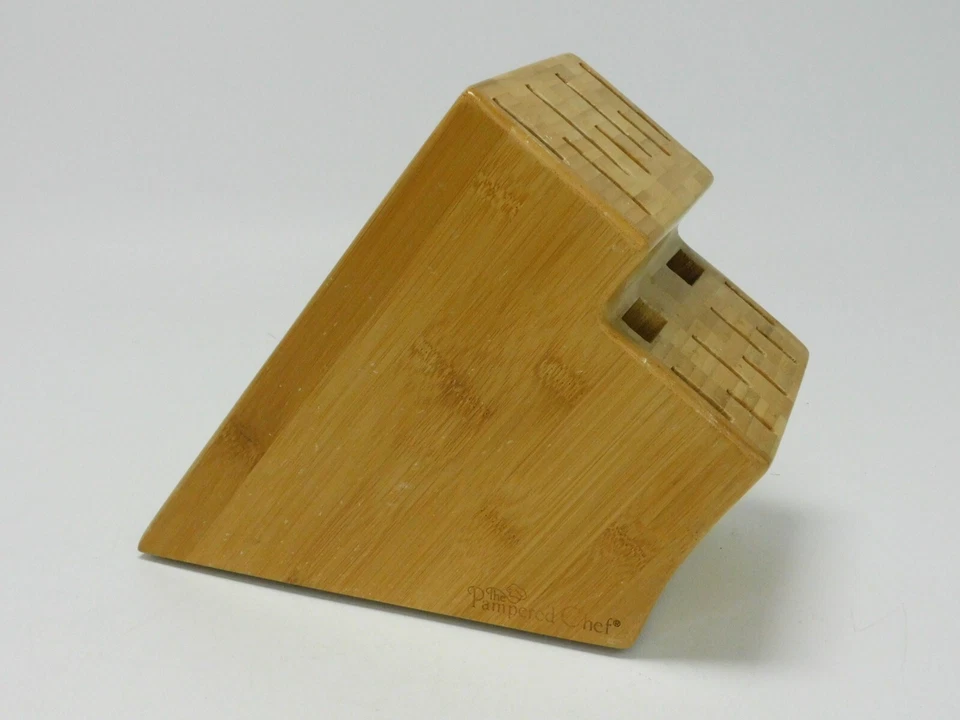 The Pampered Chef Knife Block Bamboo Wooden Large 16 Slot - Kitchen Ware - Image 2 of 4