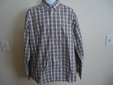Men Eddie Bauer Button Front Relaxed Fit Shirt Size L Tall Used