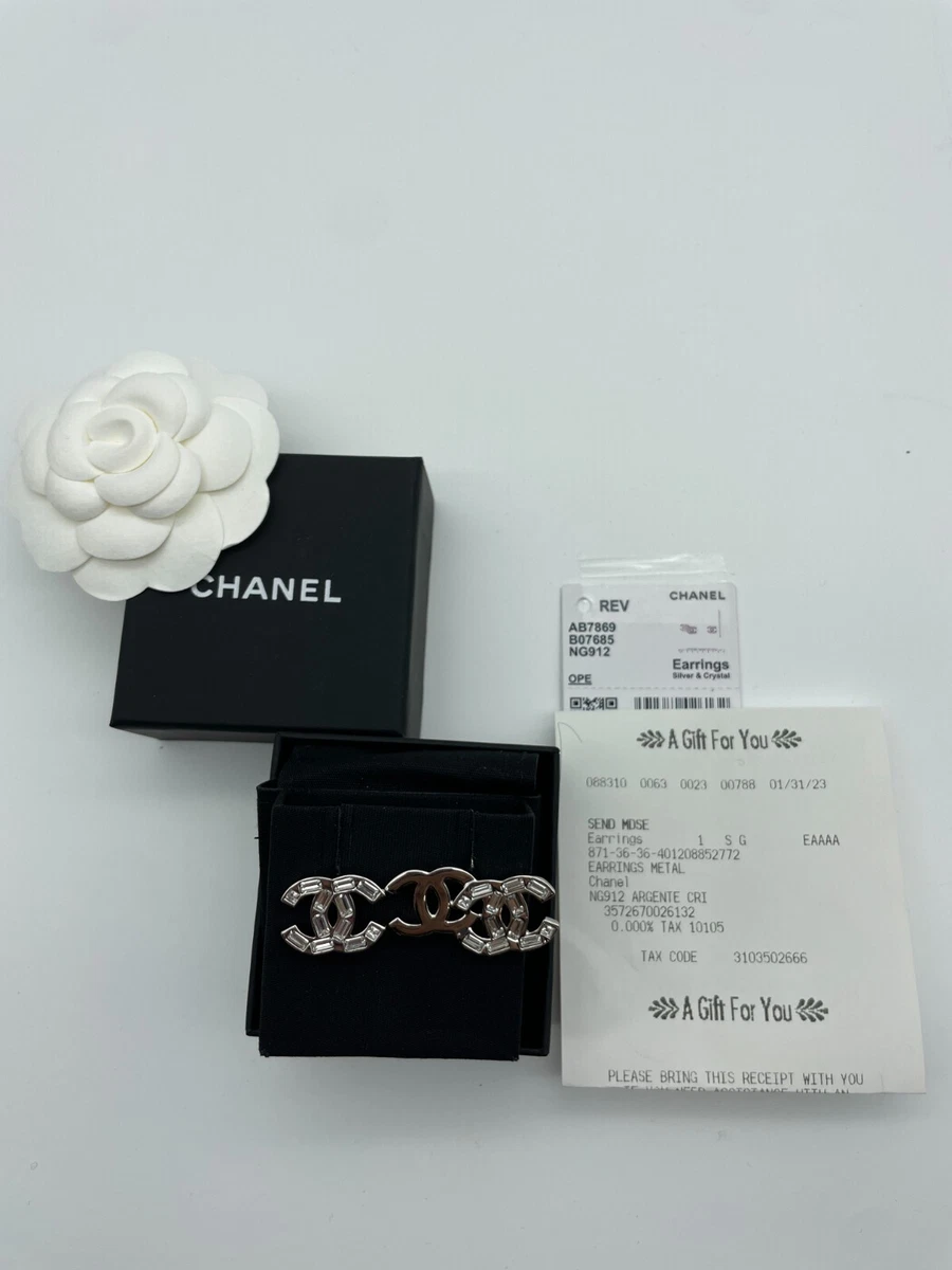 CHANEL NL720 NWB CC GOLD TONE MULTICOLOR CRYSTAL STUD EARRINGS