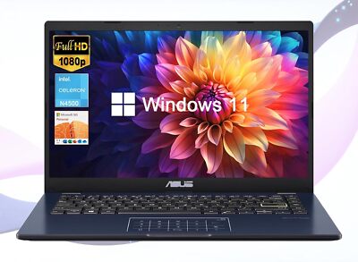2024 ASUS 14''FHD Laptop,Intel Celeron N4500,1-Year Microsoft 365,UpTo 4GB,320GB 
