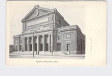PPC Postcard MA Massachusetts Boston Symphony Hall Exterior Undivided Back