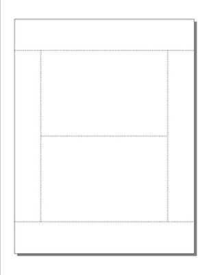 Print-Ready Post Card (6''x 4'') 2-UP Perfed on 8.5'' x 11'' White Cover- 250 Sheets