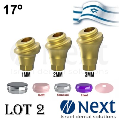 LOTx2 Angulated 17 deg Flat abutment 1-3 mm Hiossen Regular Set