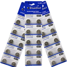 THIRTY (30) L1154 AG13 LR44 357 A76 BATTERY WHOLESALE RETAIL CARD SHIPS FROM USA