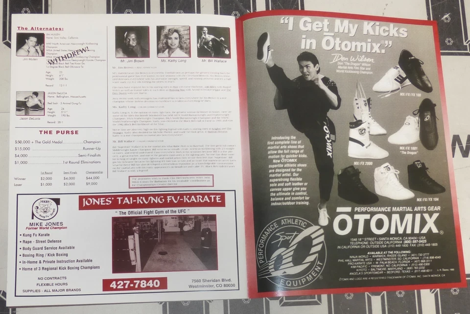 Ken Shamrock Royce Gracie Pat Smith Zane Frazier +1 Signed Replica UFC 1 Program - Image 4 of 4