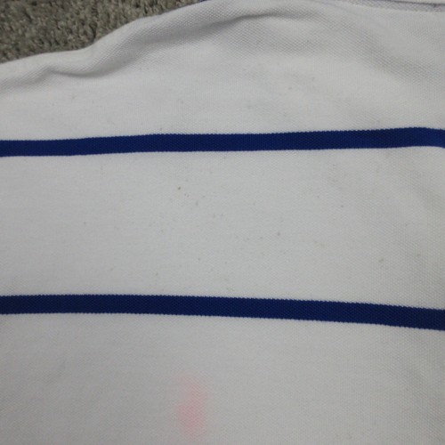Polo Ralph Lauren Shirt Mens 2XB White Blue Striped Pink Pony Pique Knit Golf - Picture 7 of 12