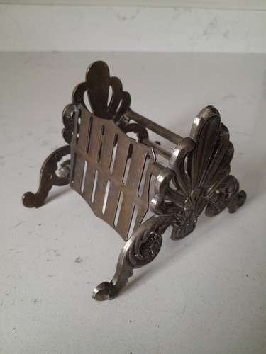 Vintage MCM Buffet Silver Plate Knife Rest Caddy Silverware Holder - Picture 4 of 6