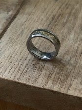 Mens Celtic Golden Dragon Knot Ring In Tungsten -8mm Width 12.19 Gram Size V