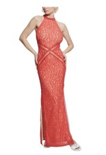NWT Guess Women's New Liza Lace Halter Sleeveless Gown, size M