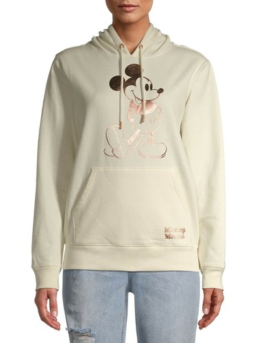Disney Mickey Mouse Juniors' Ivory Lightweight Hoodie Size XS (1) New - Picture 3 of 7