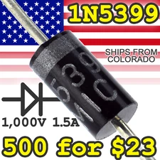 1N5399 Diode 1000V 1.5A [ for Rectifier, TTL, Arduino, Pi Projects ] Free Shippi