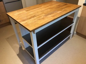 Used Ikea Tornviken Kitchen Island in off-white with oak ...