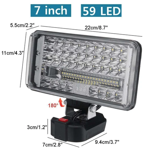 Für Makita 18V GBA Akku LED Arbeitsleuchte 55W Strahler Licht Taschenlampe DHL - Bild 1 von 23