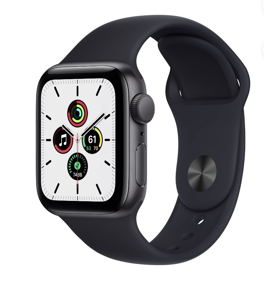 Apple Watch SE GPS 40mm Space Gray Aluminum Case Midnight Sport Band-image