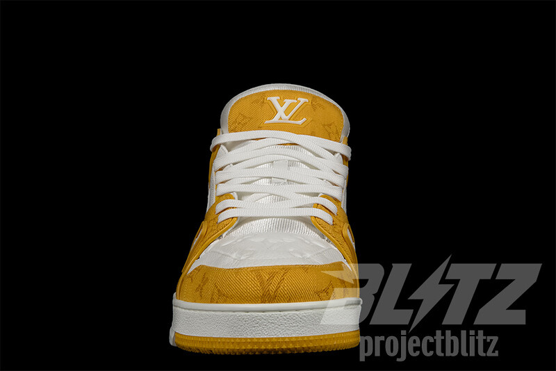 LOUIS VUITTON LV TRAINER SNEAKER MONOGRAM DENIM YELLOW WHITE