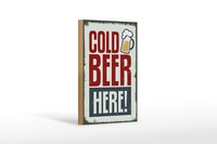 Holzschild Alkohol 12X18 Cm Cold Beer Here Bier Holz Deko Schild Wooden Sign