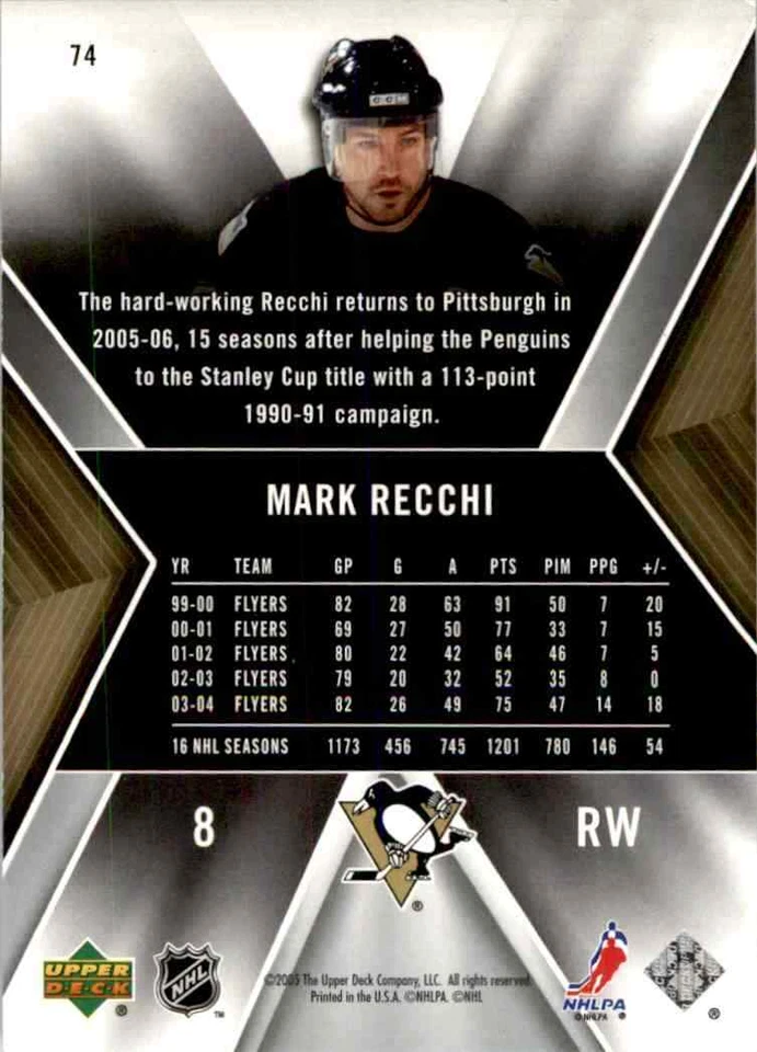 2005-06 Upper Deck SPx Mark Recchi #74 - Image 2 of 2