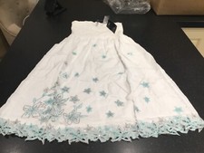 New  elasticated waste  Ditsy Cutwork  Dress White  Size 8 New with tags